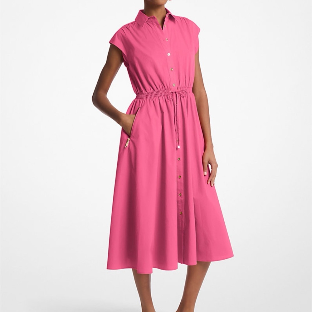Michael Kors Bright Pink Sleeveless Shirt Dress - Picture 5 of 5